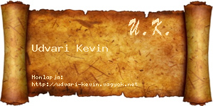 Udvari Kevin névjegykártya